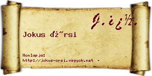 Jokus Örsi névjegykártya